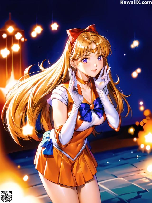 Anime girl with long blonde hair wearing a sailor outfit.